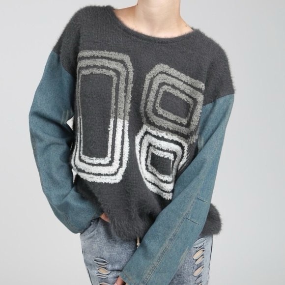 POL Sweater with Denim Sleeves - Picture 6 of 6